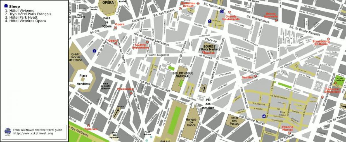 Mapa ng 2nd arrondissement ng Paris