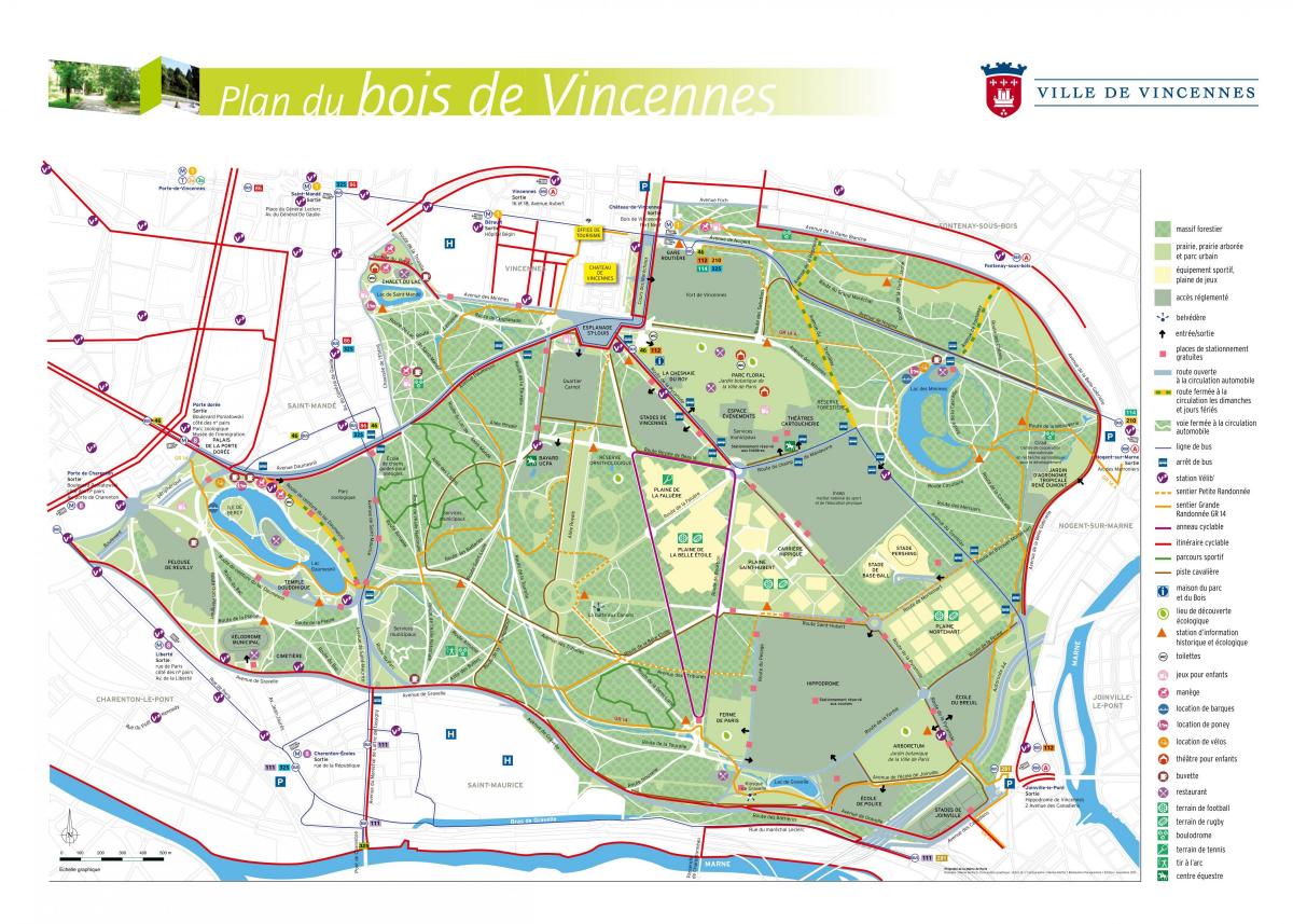 Mapa ng Bois de Vincennes