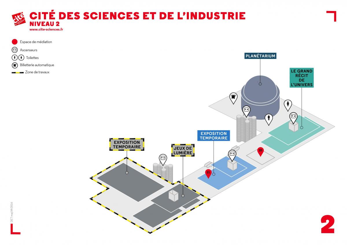Mapa ng Cité des Sciences et de l ' industrie Antas 2