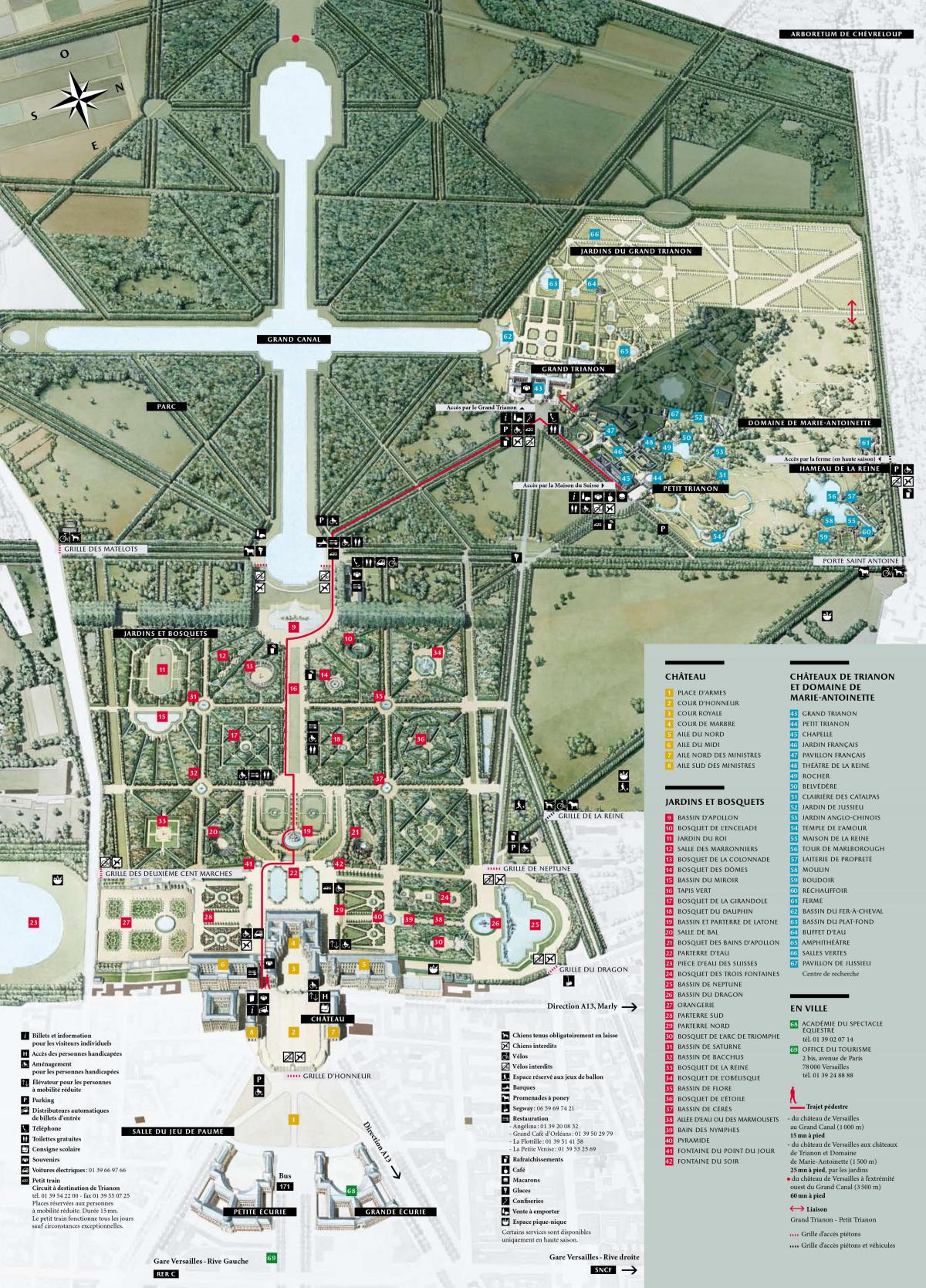 Mapa ng Hardin ng palasyo ng Versailles