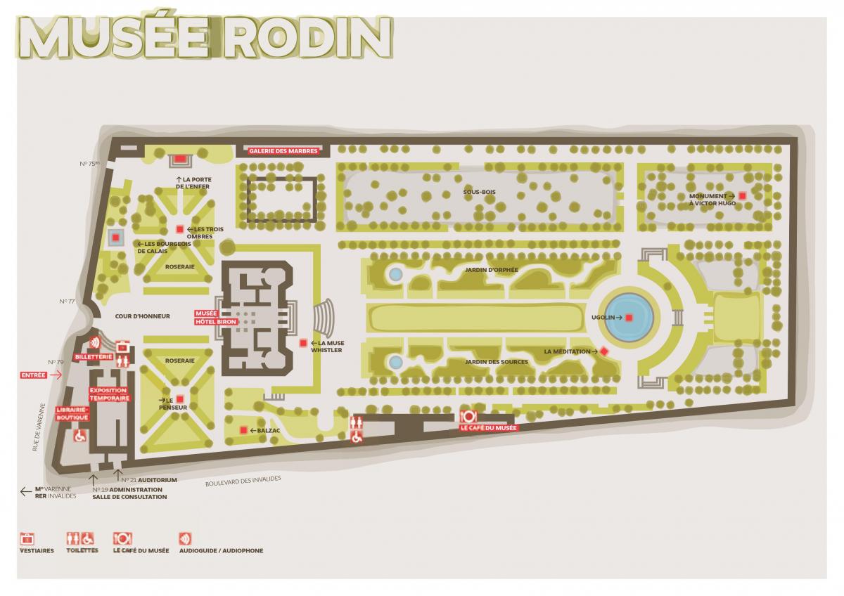 Mapa ng Musée Rodin
