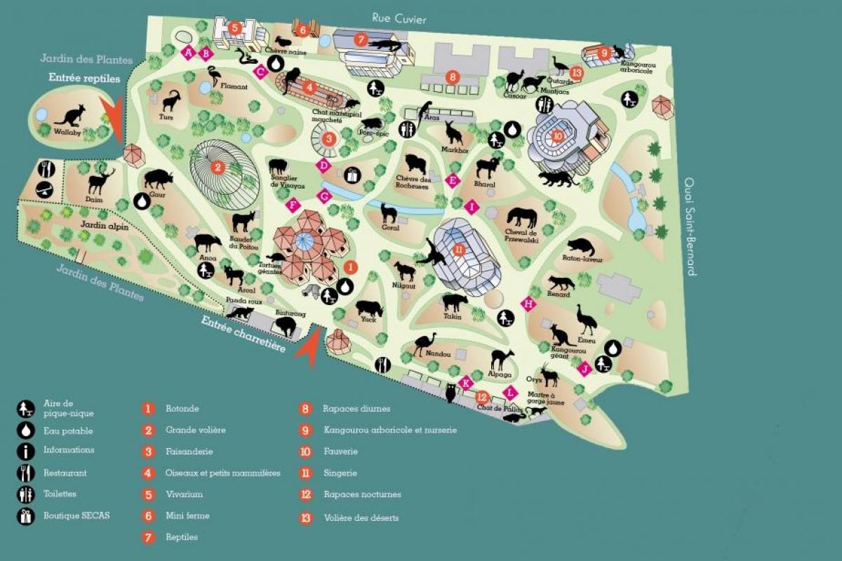 Mapa ng Ménagerie du Jardin des Bernard