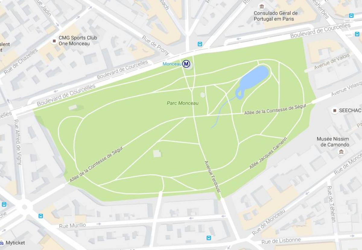 Mapa ng Parc Monceau