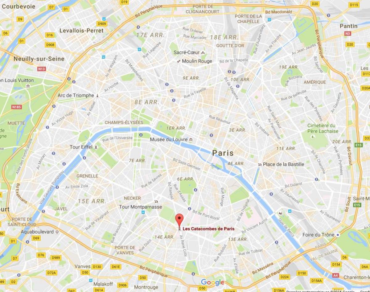 Mapa ng Catacombs ng Paris