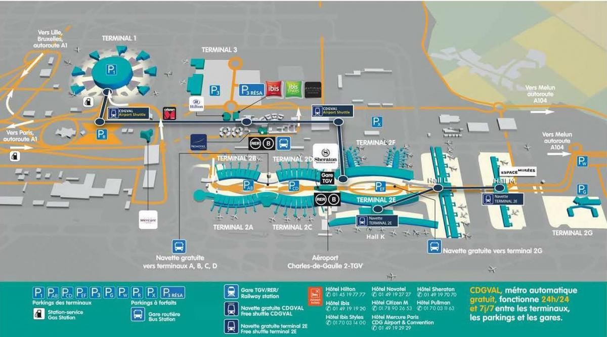Mapa ng CDG airport