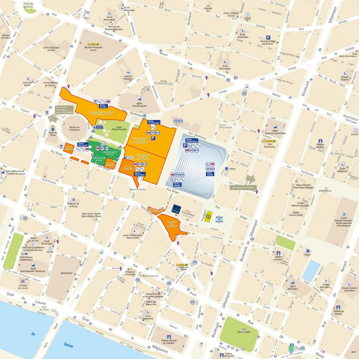 Mapa ng Distrito ng Les Halles