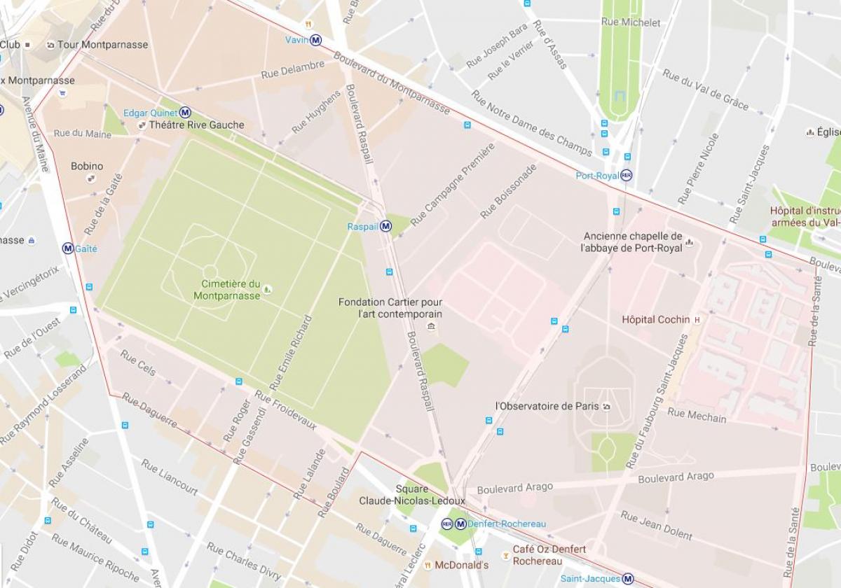 Mapa ng Distrito ng Montparnasse