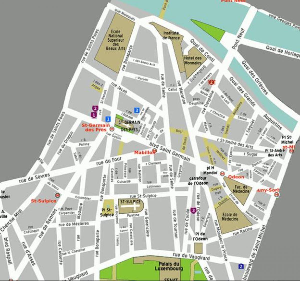 Mapa ng Distrito ng Saint-Germain-des-Pres