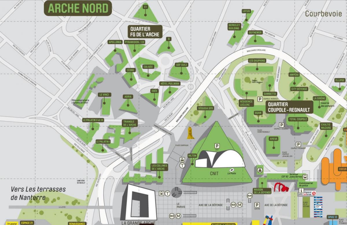 Mapa ng La Défense North Arche