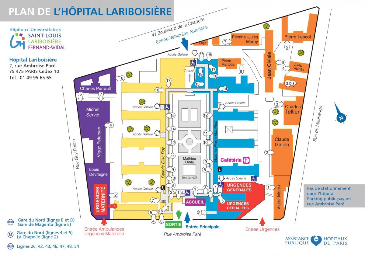 Mapa ng Lariboisiere ospital