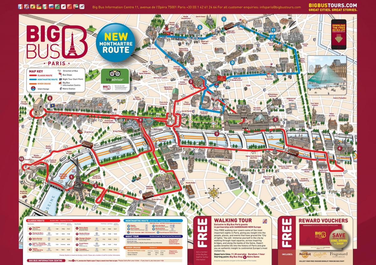 Mapa ng Malalaking Bus Paris