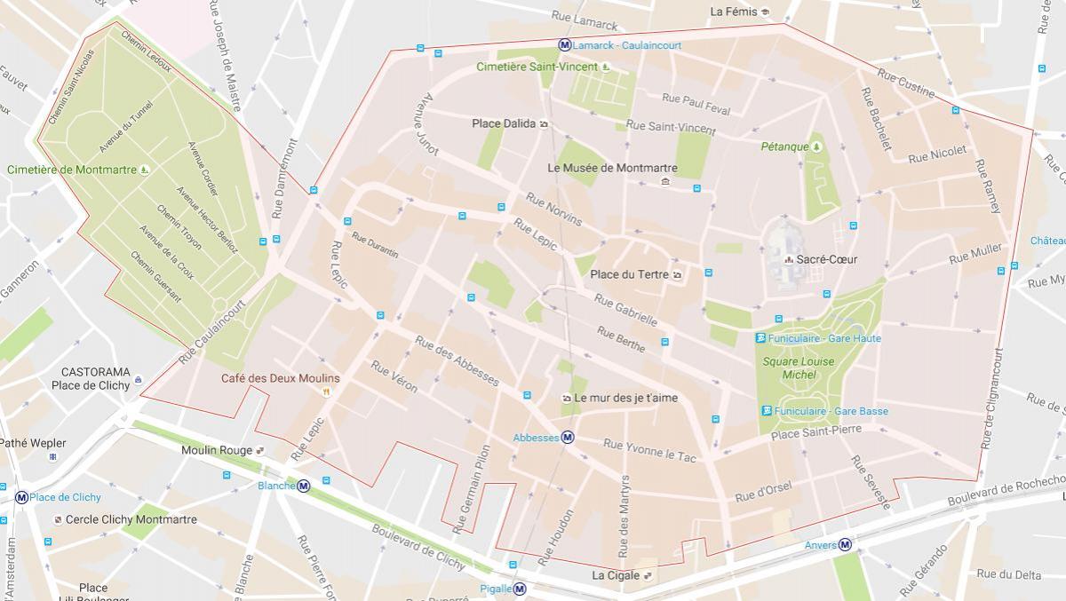 Mapa ng Montmartre