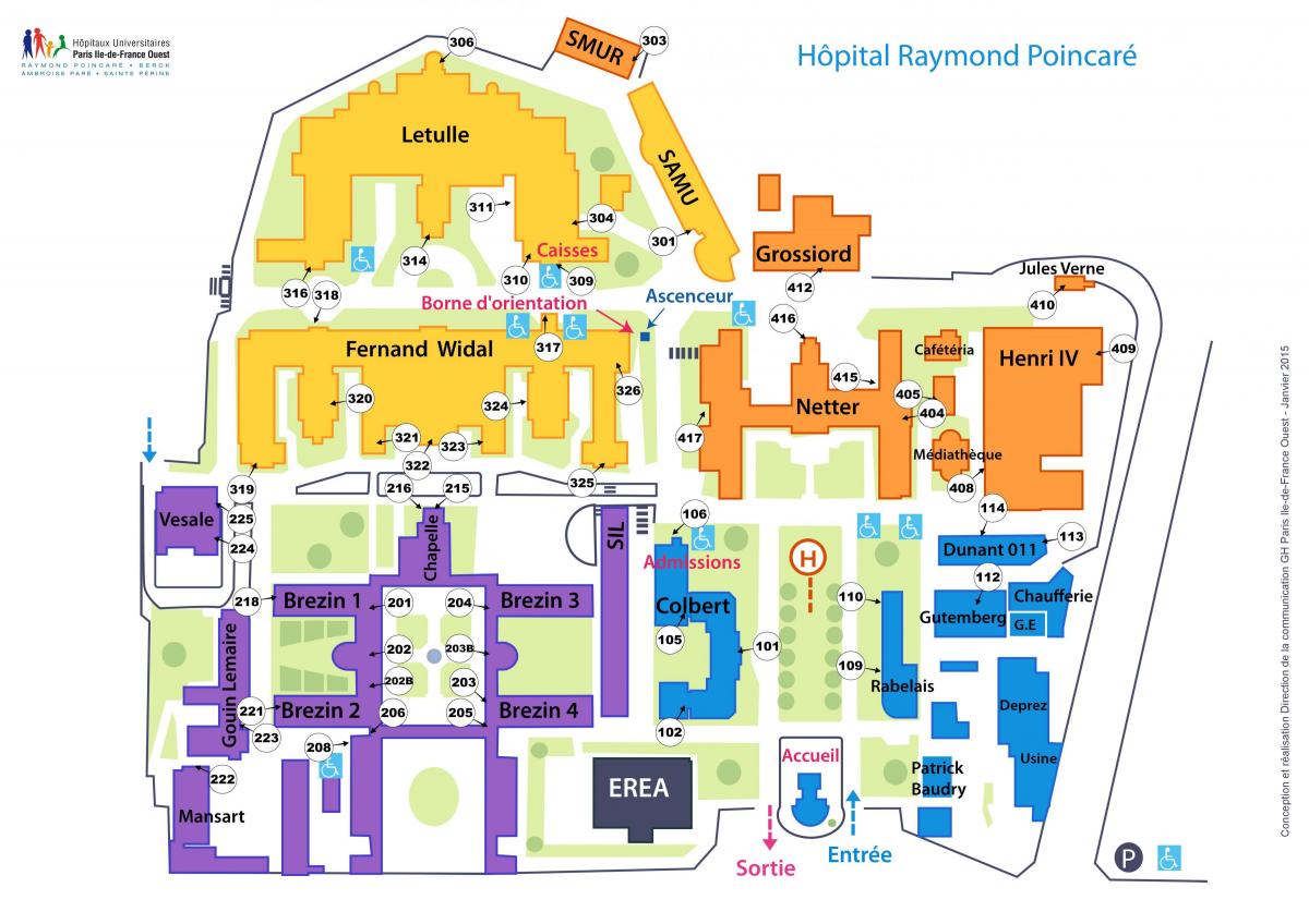 Mapa ng Raymond-Poincaré ospital