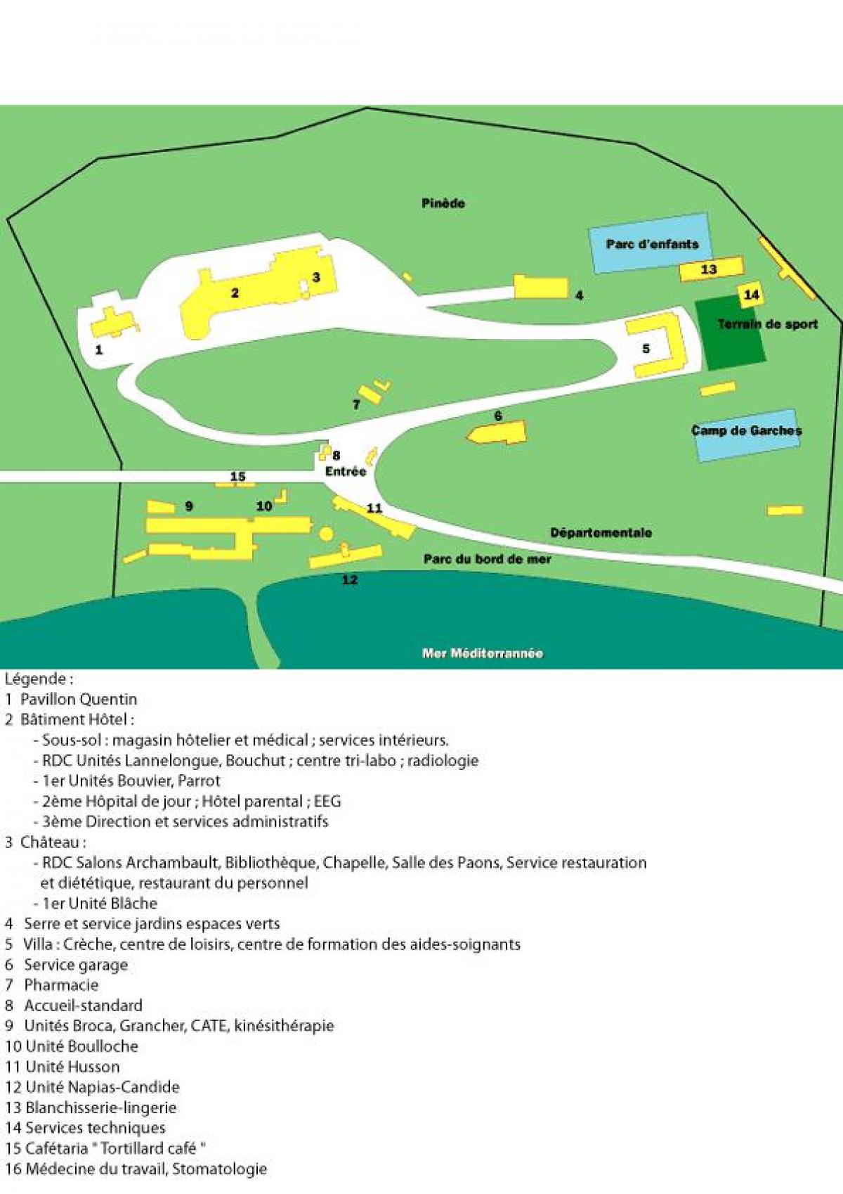 Mapa ng San Salvadour ospital