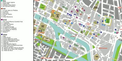 Mapa ng ika-4 na arrondissement ng Paris