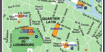 Mapa ng Latin Quarter ng Paris