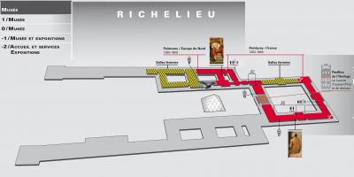 Mapa ng Louvre Museum sa Antas 2