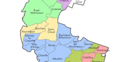 Mapa ng Hauts-de-Seine