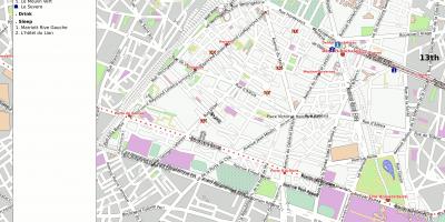 Mapa ng ika-14 na arrondissement ng Paris