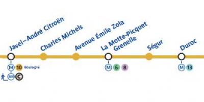 Mapa ng Paris subway line 10