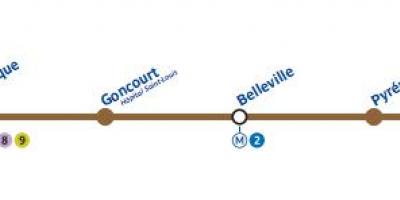 Mapa ng Paris subway line 11