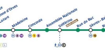 Mapa ng Paris subway line 12