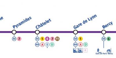 Mapa ng Paris subway line 14