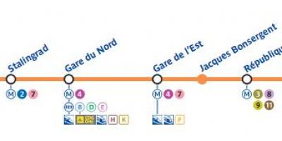 Mapa ng Paris subway line 5