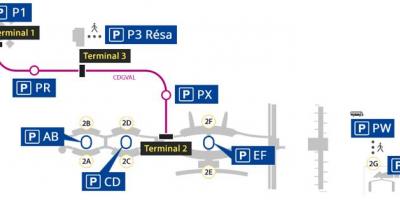 Mapa ng Roissy airport parking