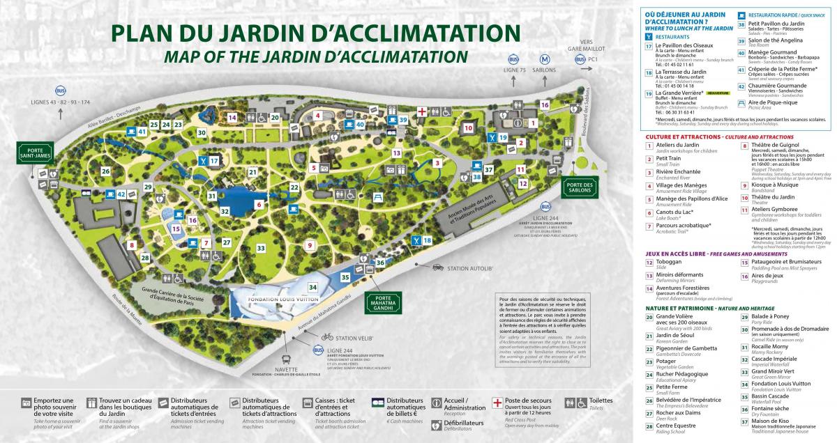 Mapa ng Jardin d'Acclimatation