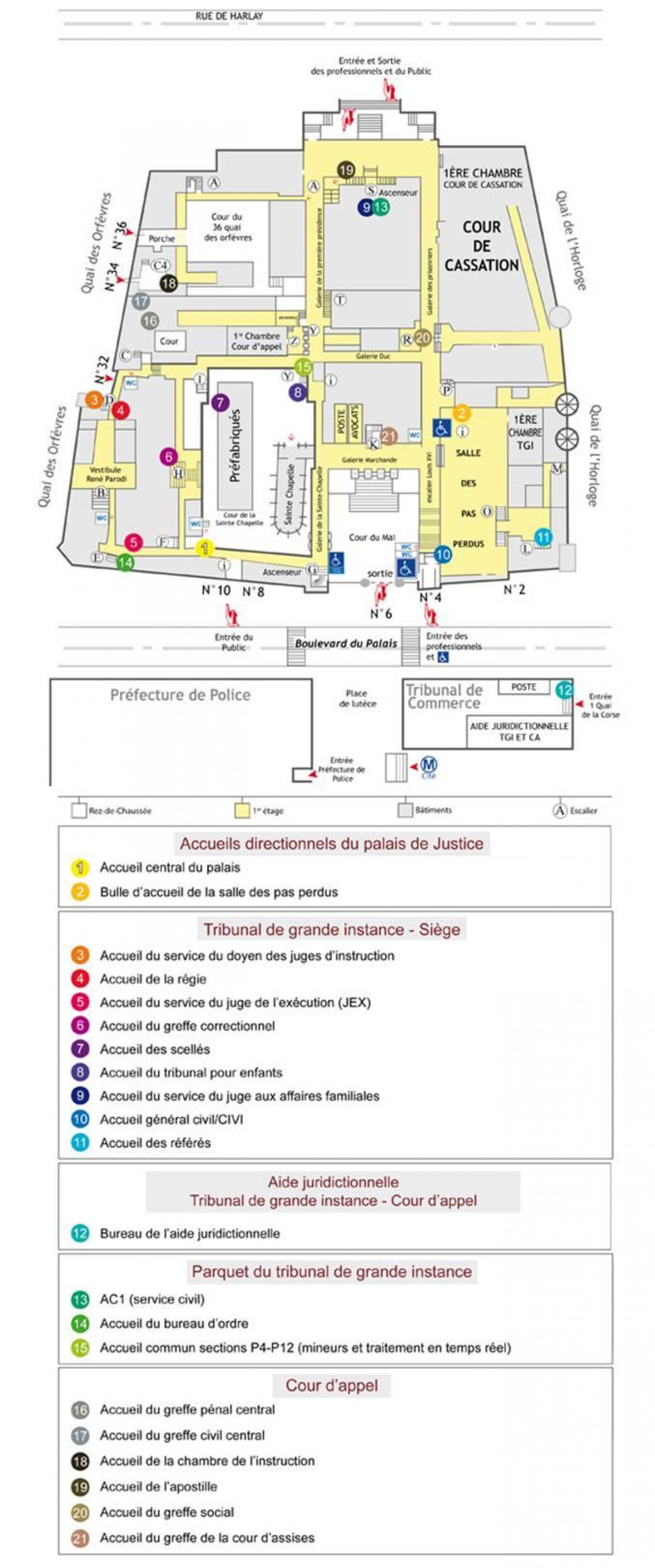 Mapa ng Palais de Justice Paris