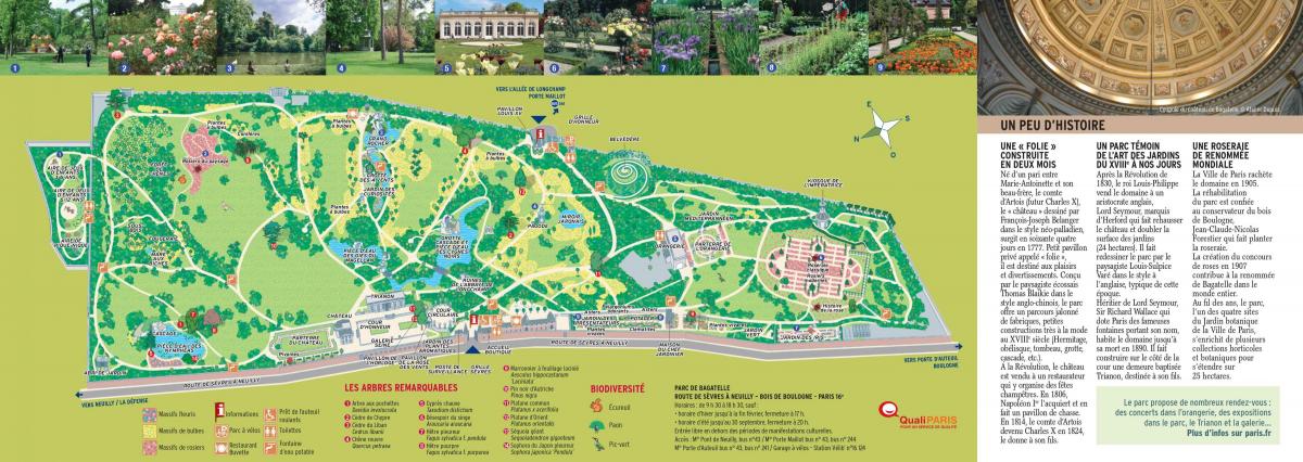 Mapa ng Parc de Bagatelle