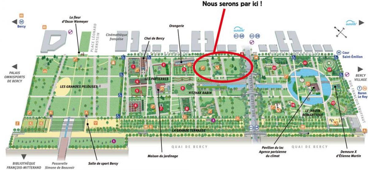 Mapa ng Parc de Bercy