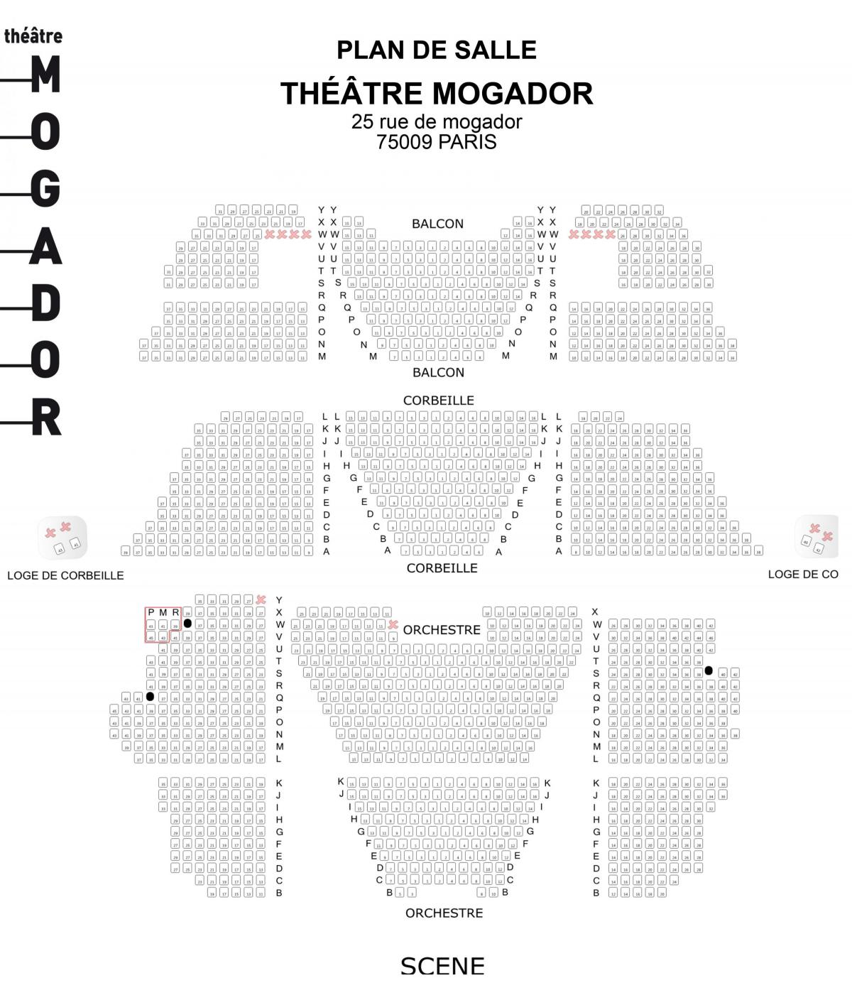 Mapa ng Theatre Mogador