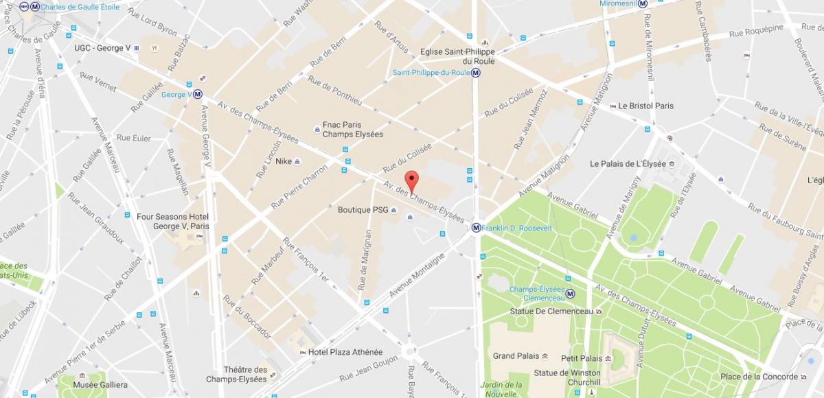 Mapa ng Avenue des Champs-Élysées