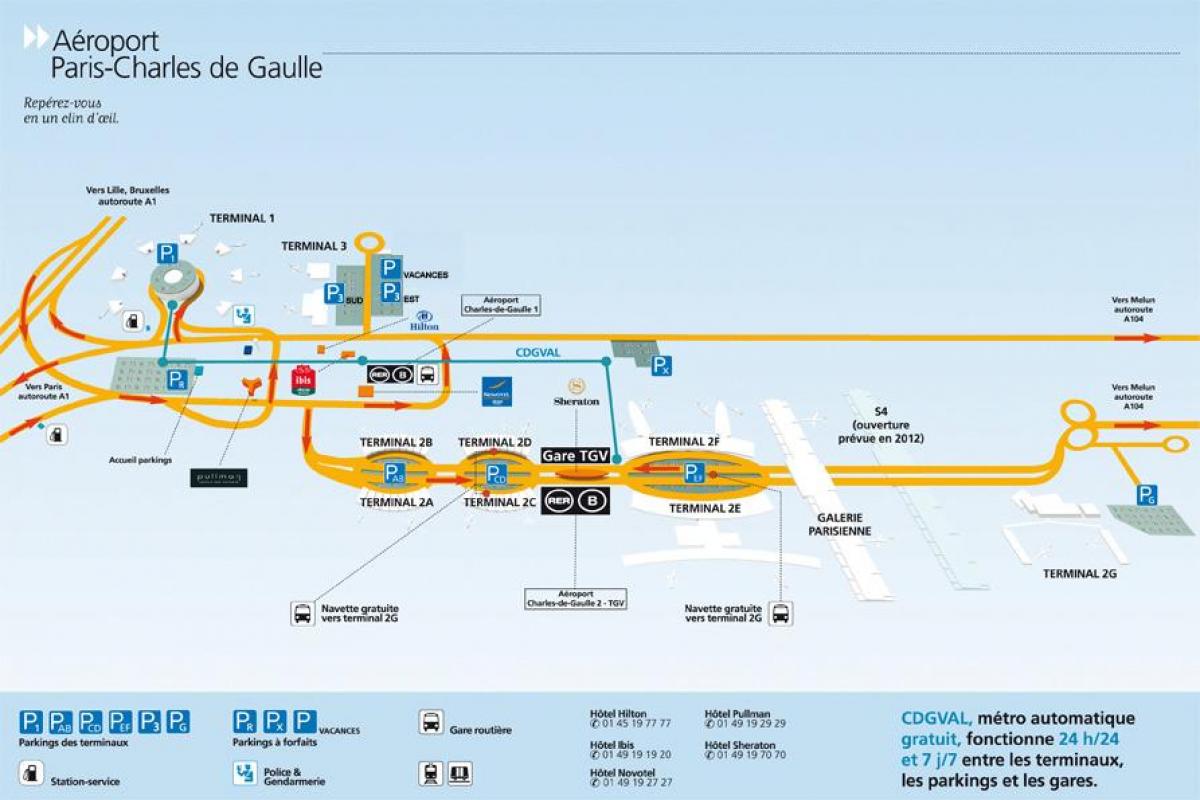 Mapa ng Charles de Gaulle airport