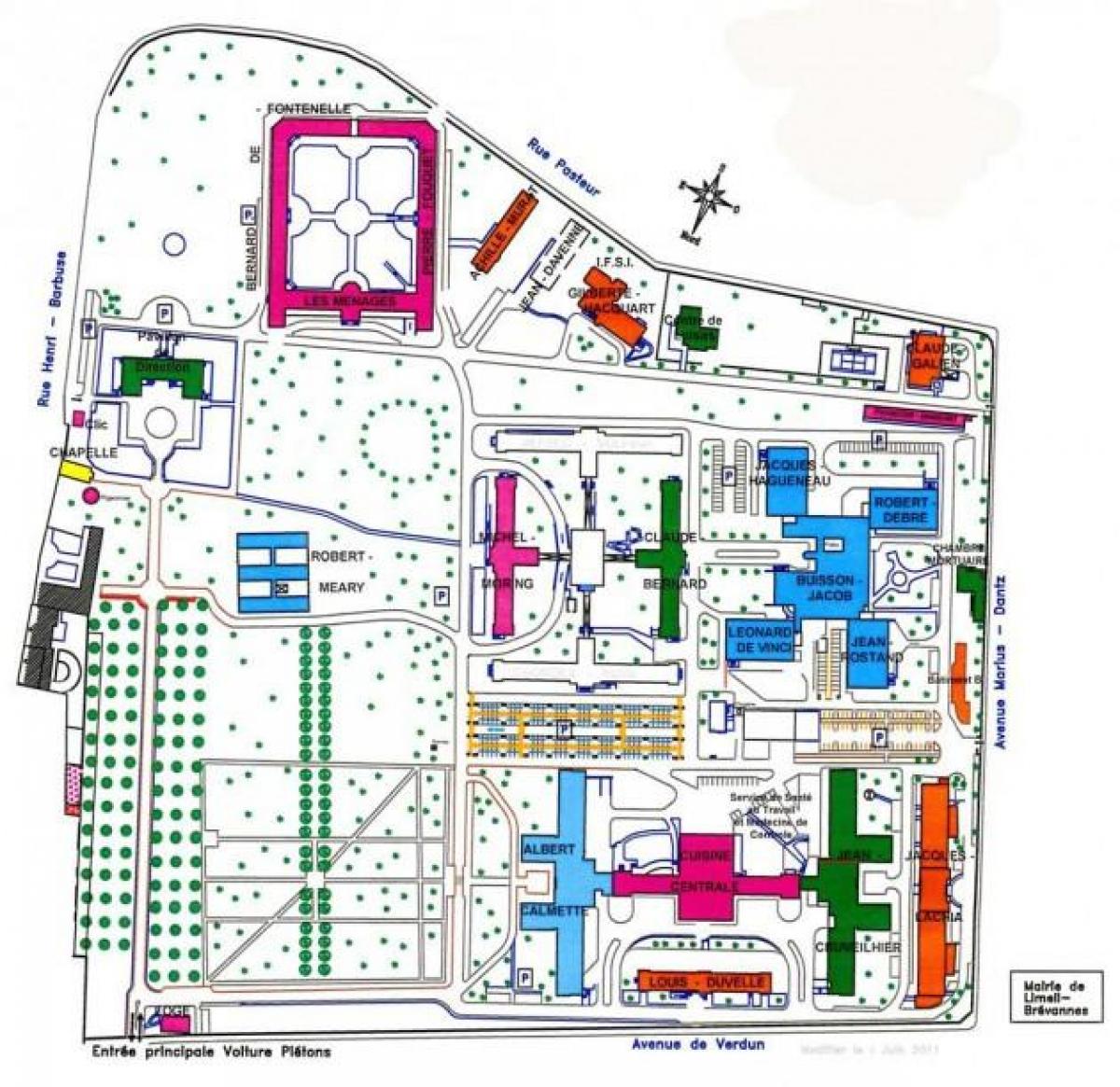 Mapa ng Emile-Roux ospital