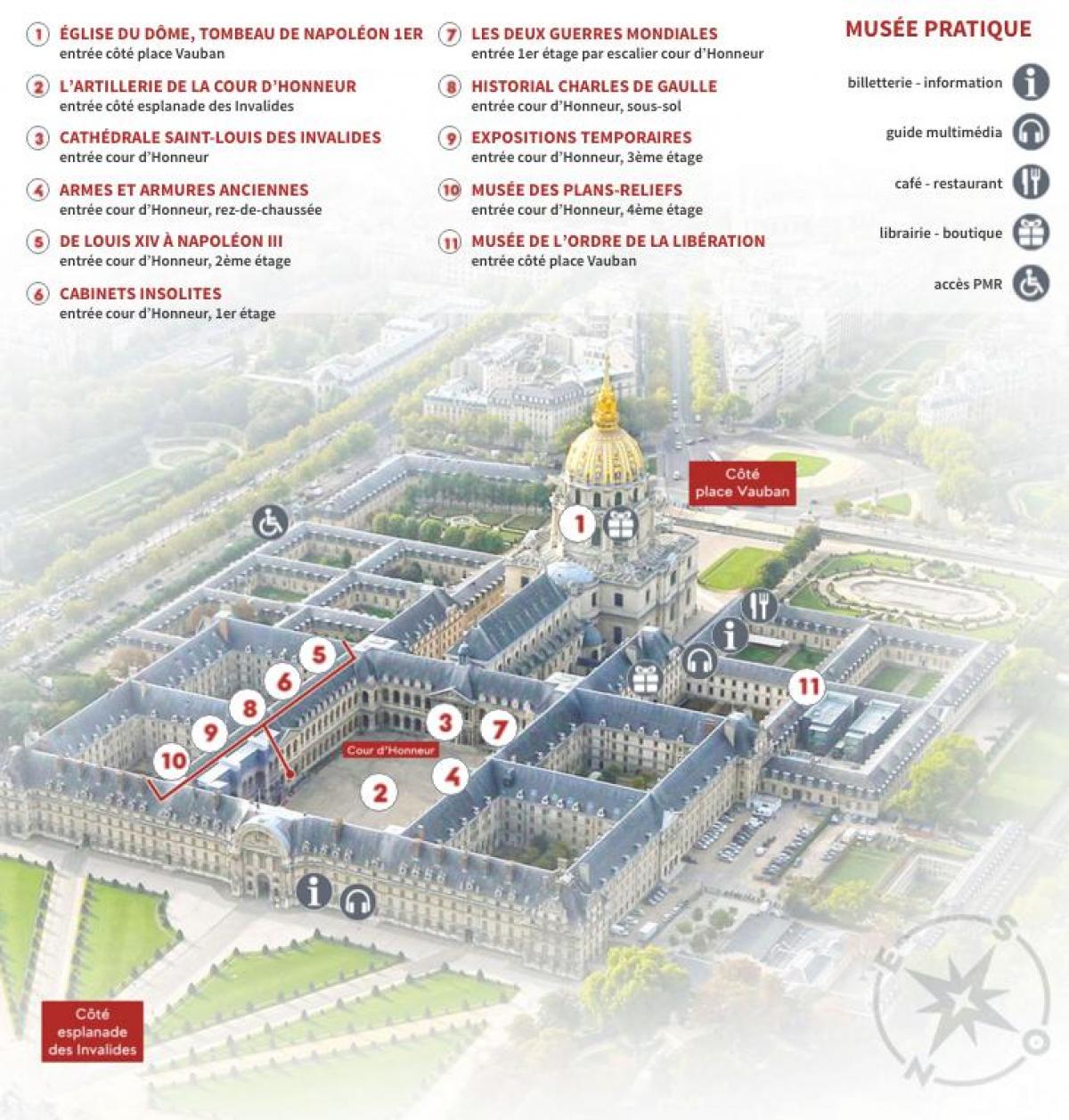 Mapa ng Hôtel des Invalides