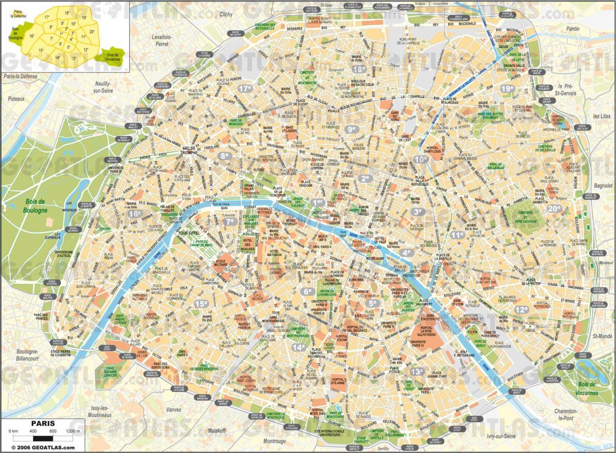Mapa ng Kalye ng Paris