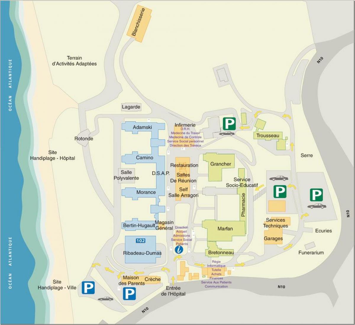 Mapa ng Marin de Hendaye ospital