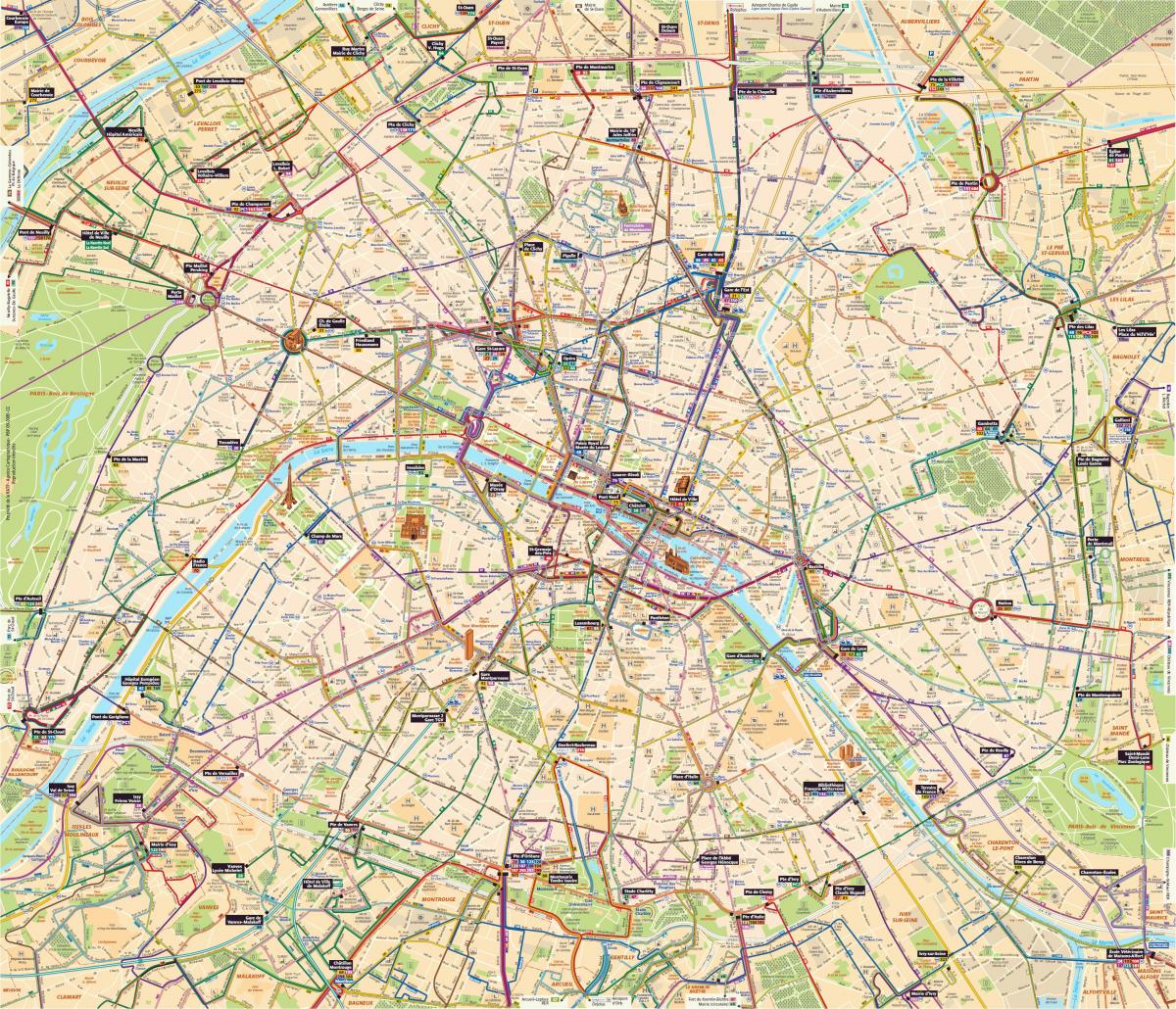 Mapa ng Paris bus