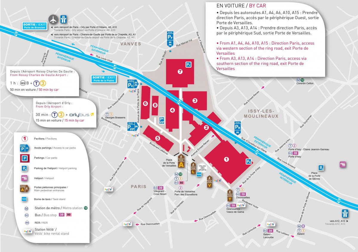 Mapa ng Paris expo Porte de Versailles