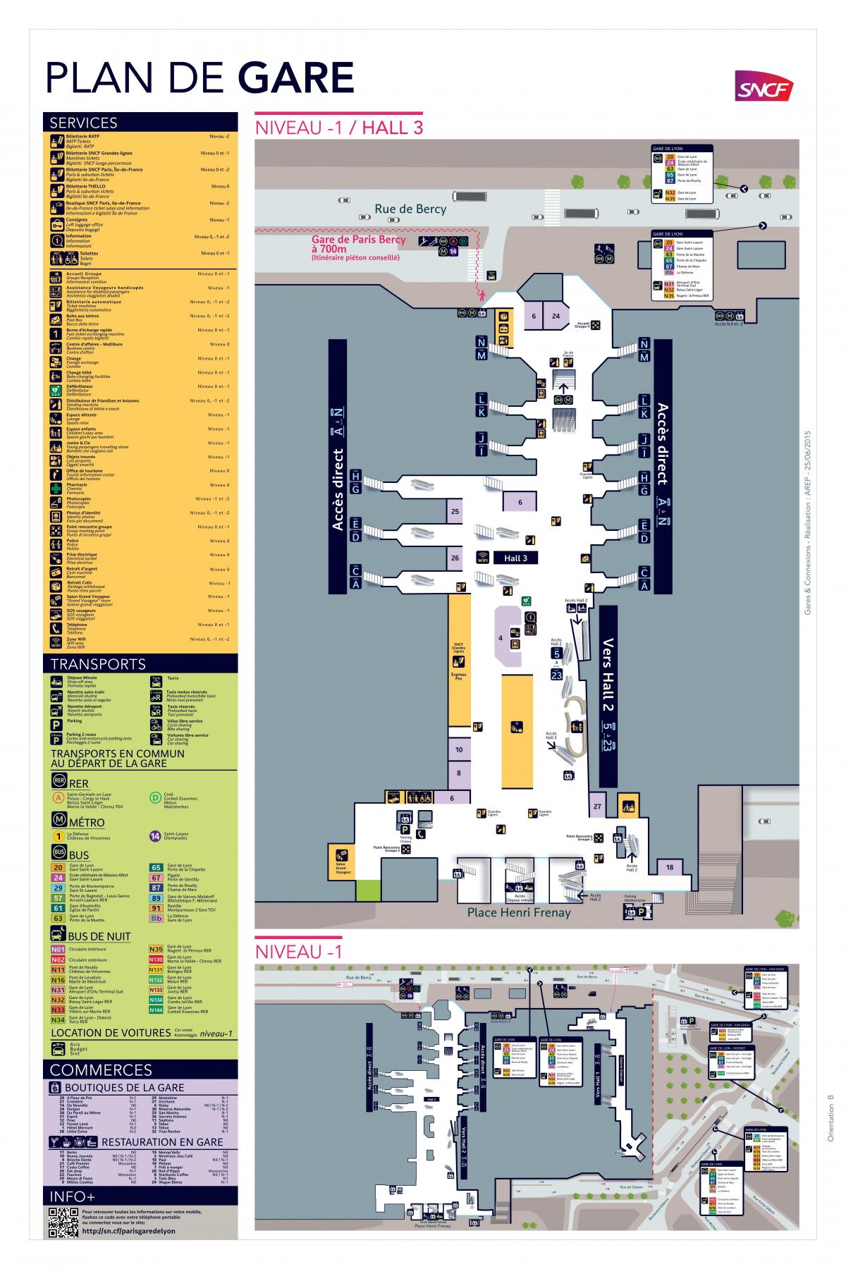 Mapa ng Paris Gare de Lyon Hall 3