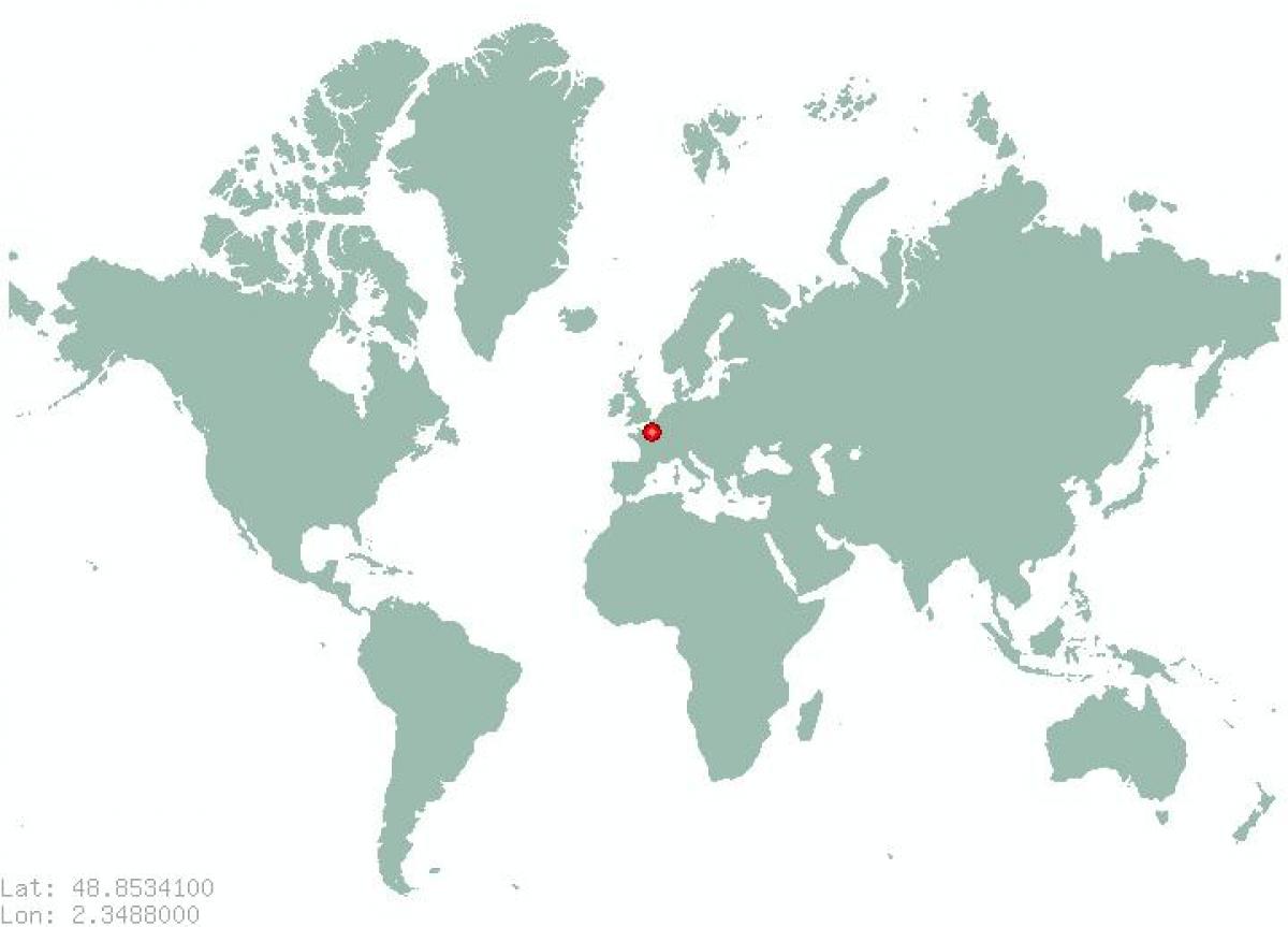 Mapa ng paris sa mapa ng Mundo