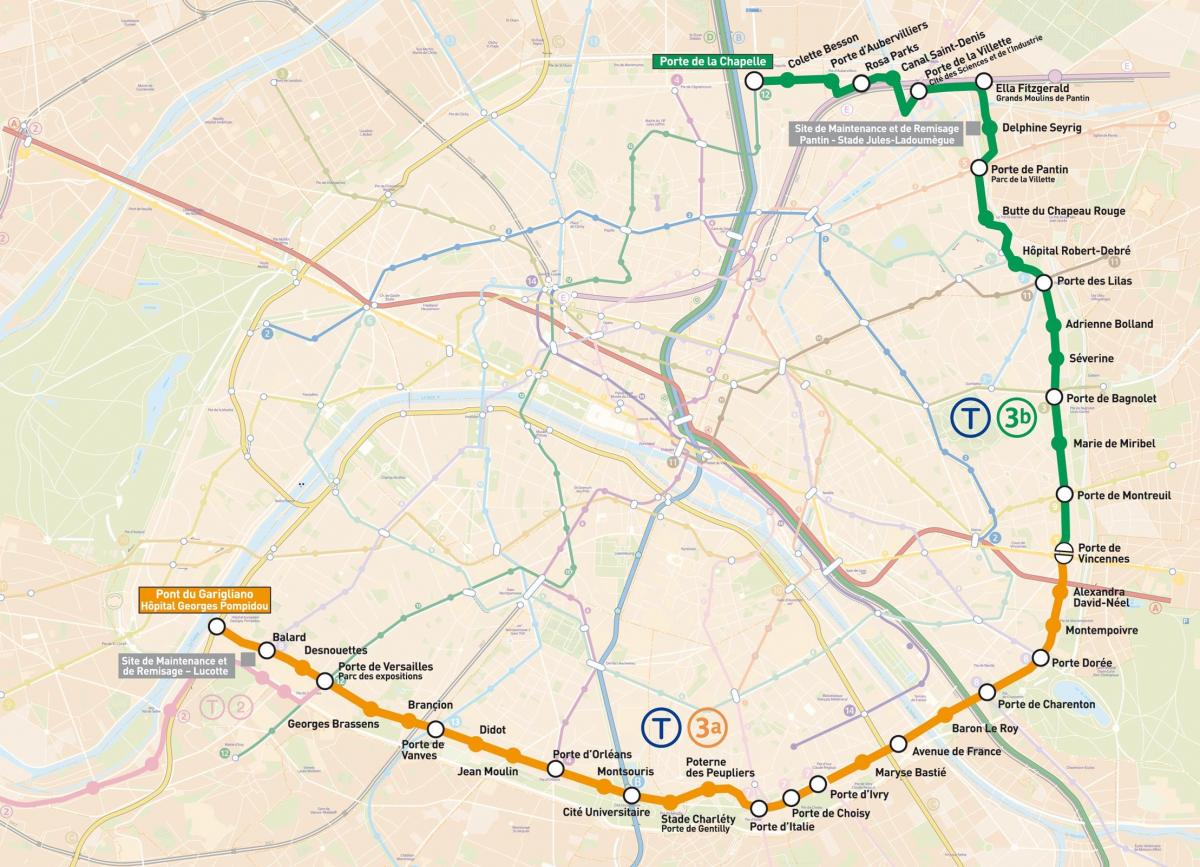 Mapa ng Paris Tramways