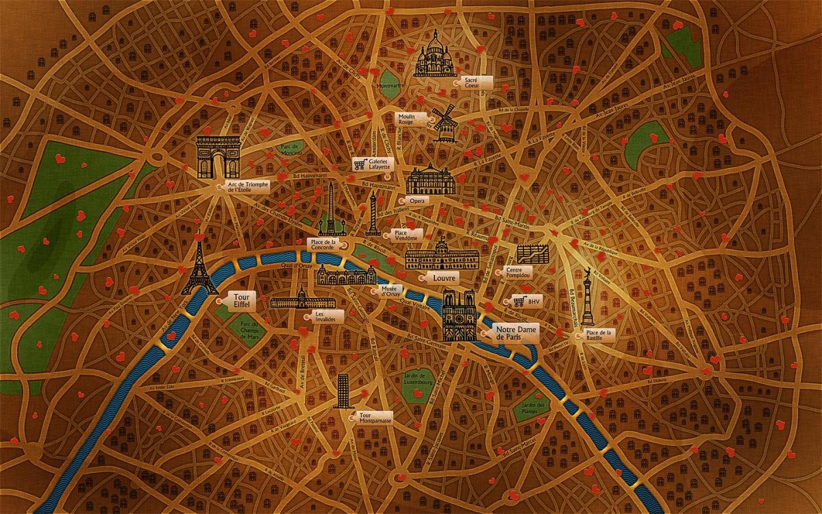 Mapa ng Paris wallpaper