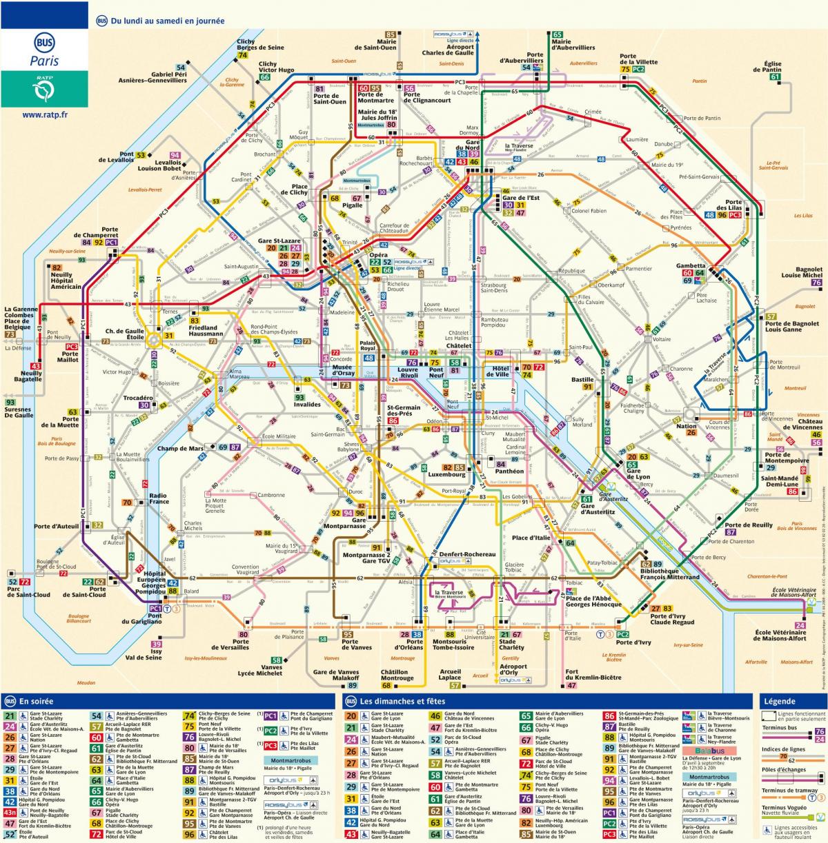 Mapa ng RATP bus