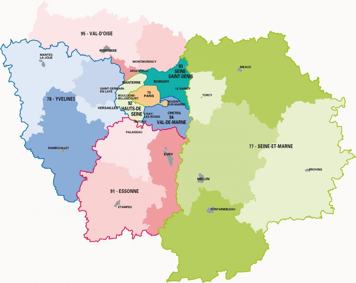 Mapa ng région parisienne