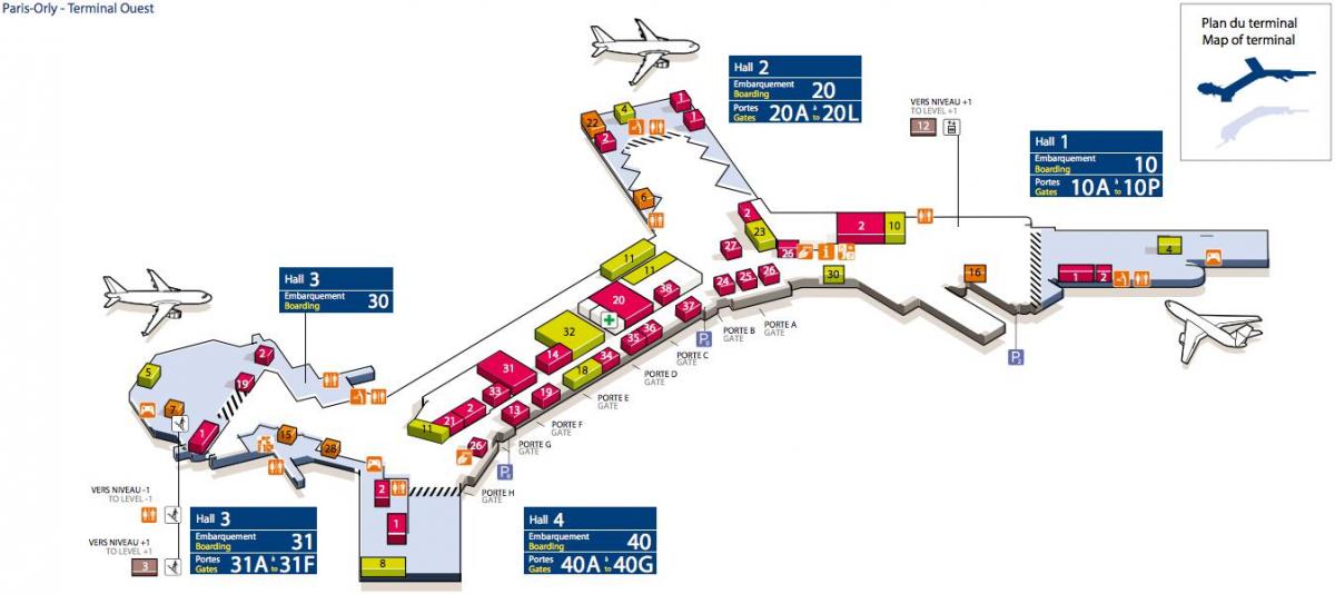 Mapa ng West Orly airport