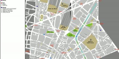 Mapa ng 10th arrondissement ng Paris